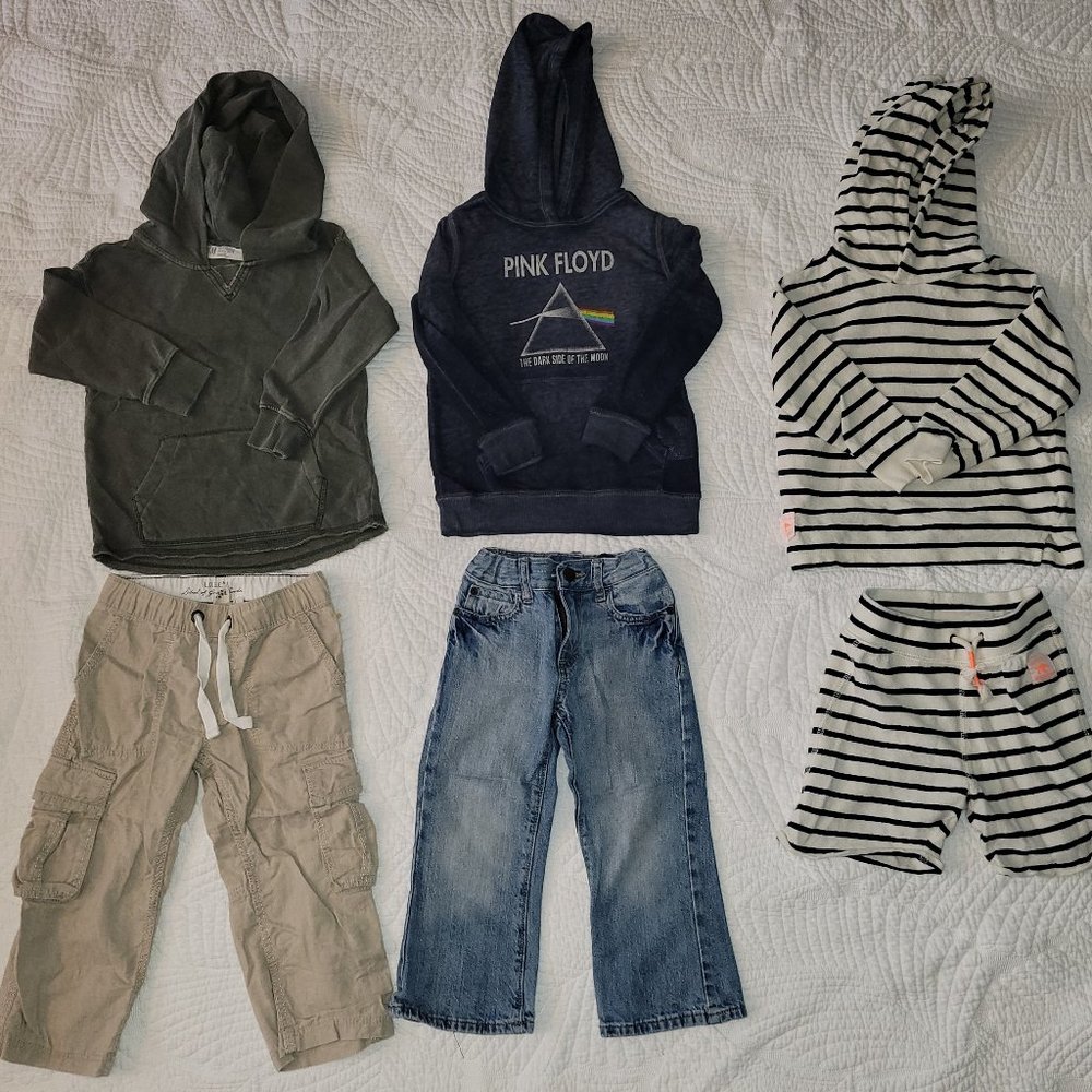 H&M lot hoodies, cargos, w/Old Navy bootcut jean